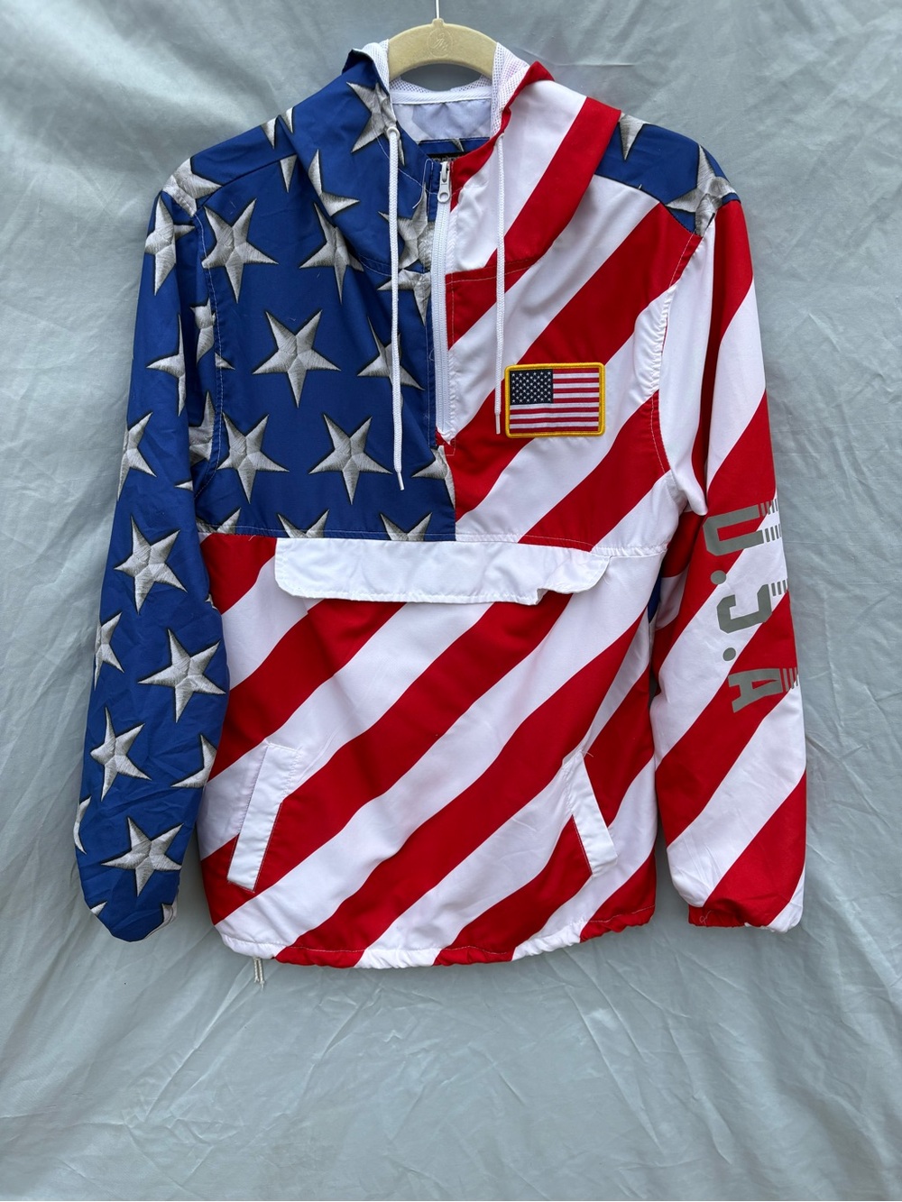 Brooklyn Cloth USA Flag Windbreaker Jacket - Red/White/Blue